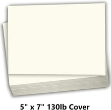 Hamilco Cream Colored Cardstock Thick Paper - Blank Index Flash Note & Post Cards - Greeting Invitations Stationary - Flat 5 X 7" Heavy Weight 130 lb Card Stock for Printer – 50 Pack