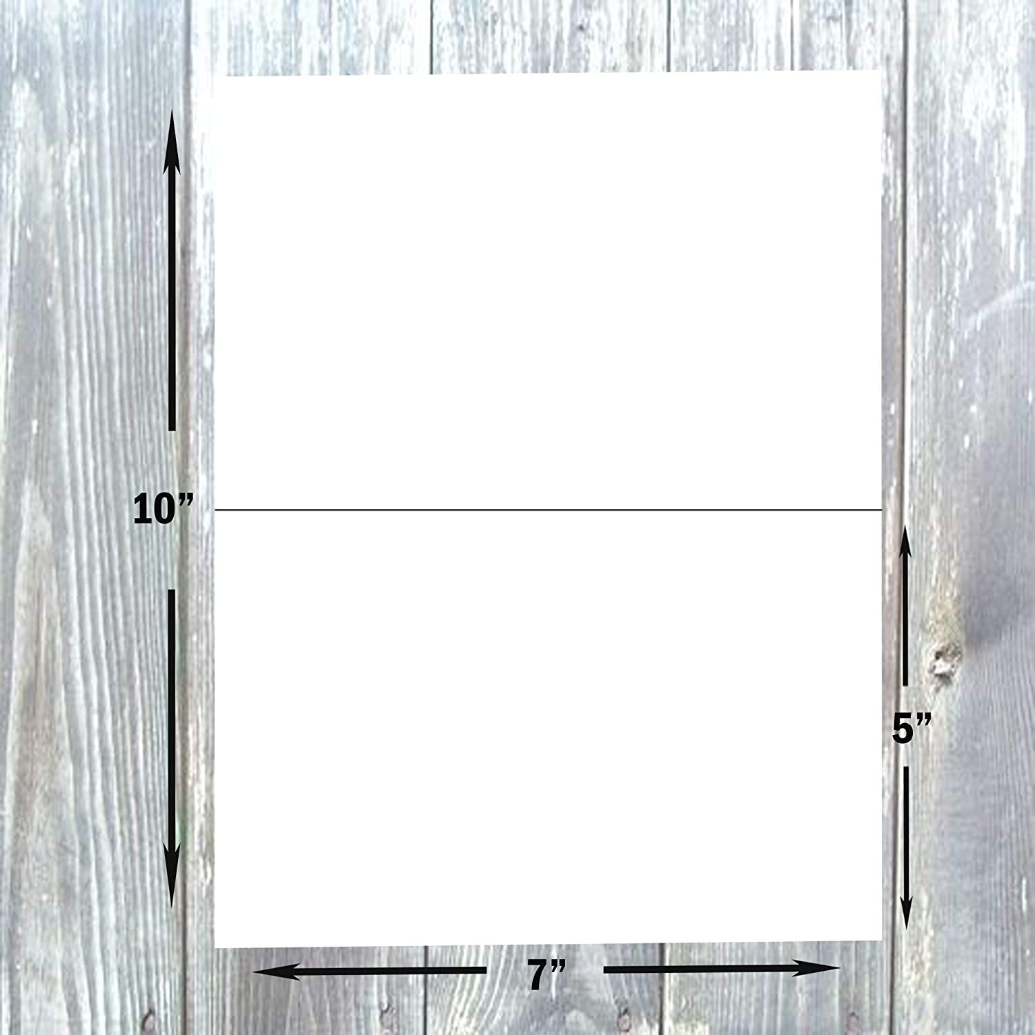 Hamilco Linen Card Stock Folded Blank Cards with Envelopes 5x7 - Scored Linen Cardstock Paper 80lb Cover - 100 Pack - Hamilco.com