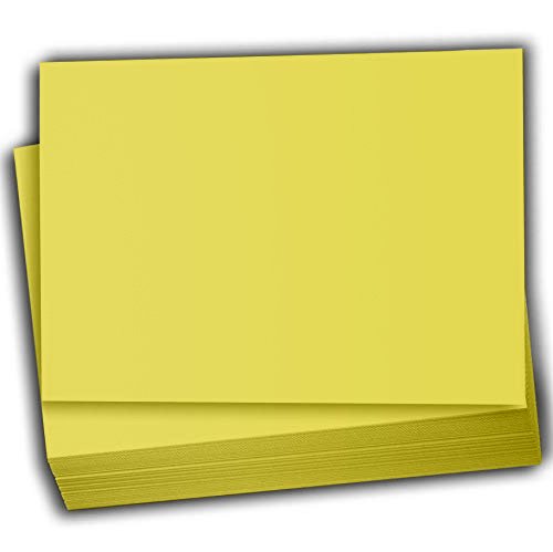 Hamilco Colored Scrapbook Cardstock Paper 5x7 Card Stock Paper 65 lb Cover 100 Pack (Fresh Lemon)