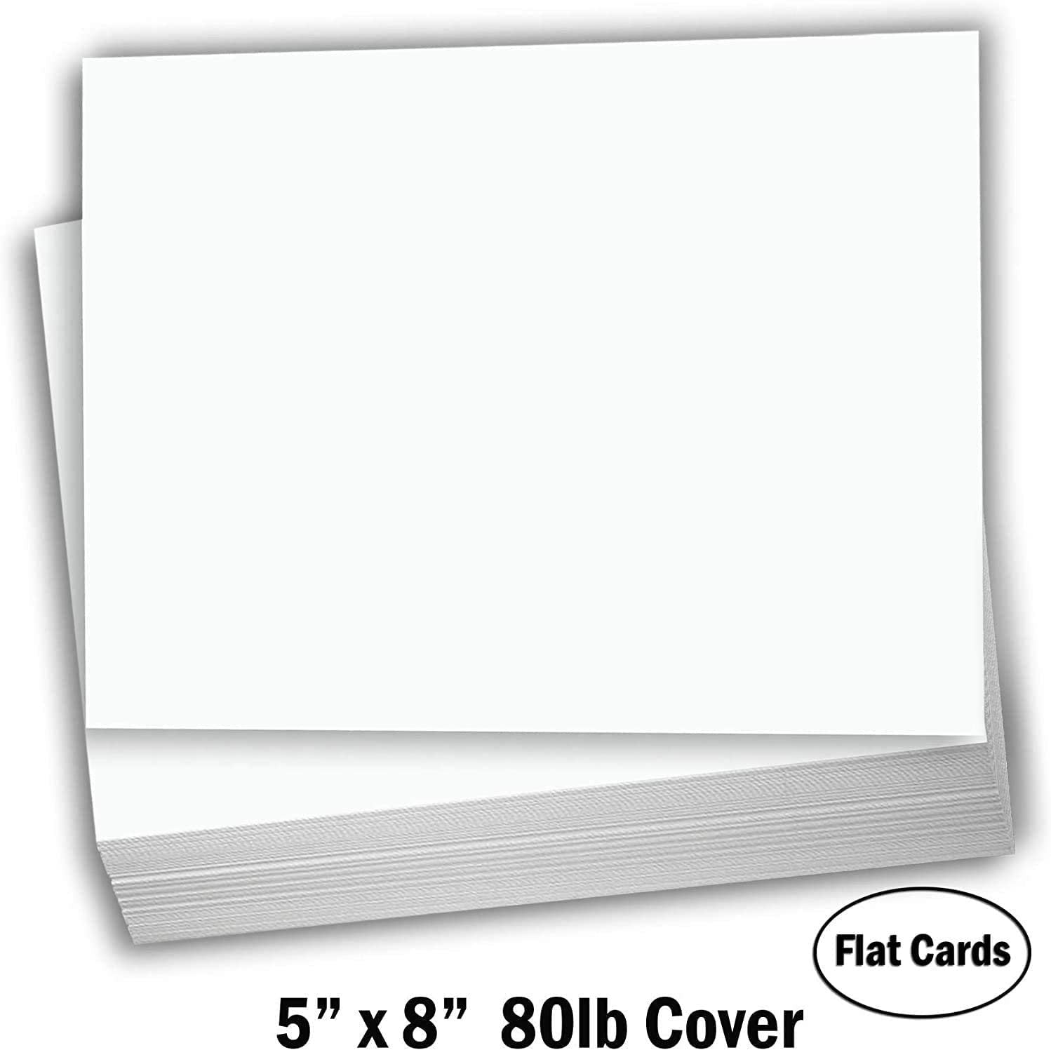 Hamilco Blank Index Cards 5 x 8 Heavyweight Card Stock 80lb Cover White Cardstock Paper - 100 Pack