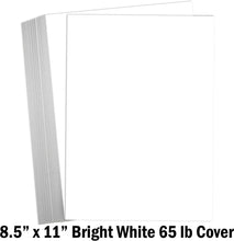 Hamilco White Cardstock Paper 8.5 x 11" 65 lb Cover Card Stock 50 Pack
