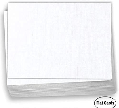 Hamilco 5x7 White Linen Cardstock Paper Blank Index Cards Flat Card Stock Heavyweight 100lb Cover 100 Pack - Hamilco.com