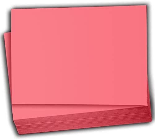 Hamilco Colored Scrapbook Cardstock Paper 4x6 Card Stock Paper 65 lb Cover 100 Pack (Taffy Pink)