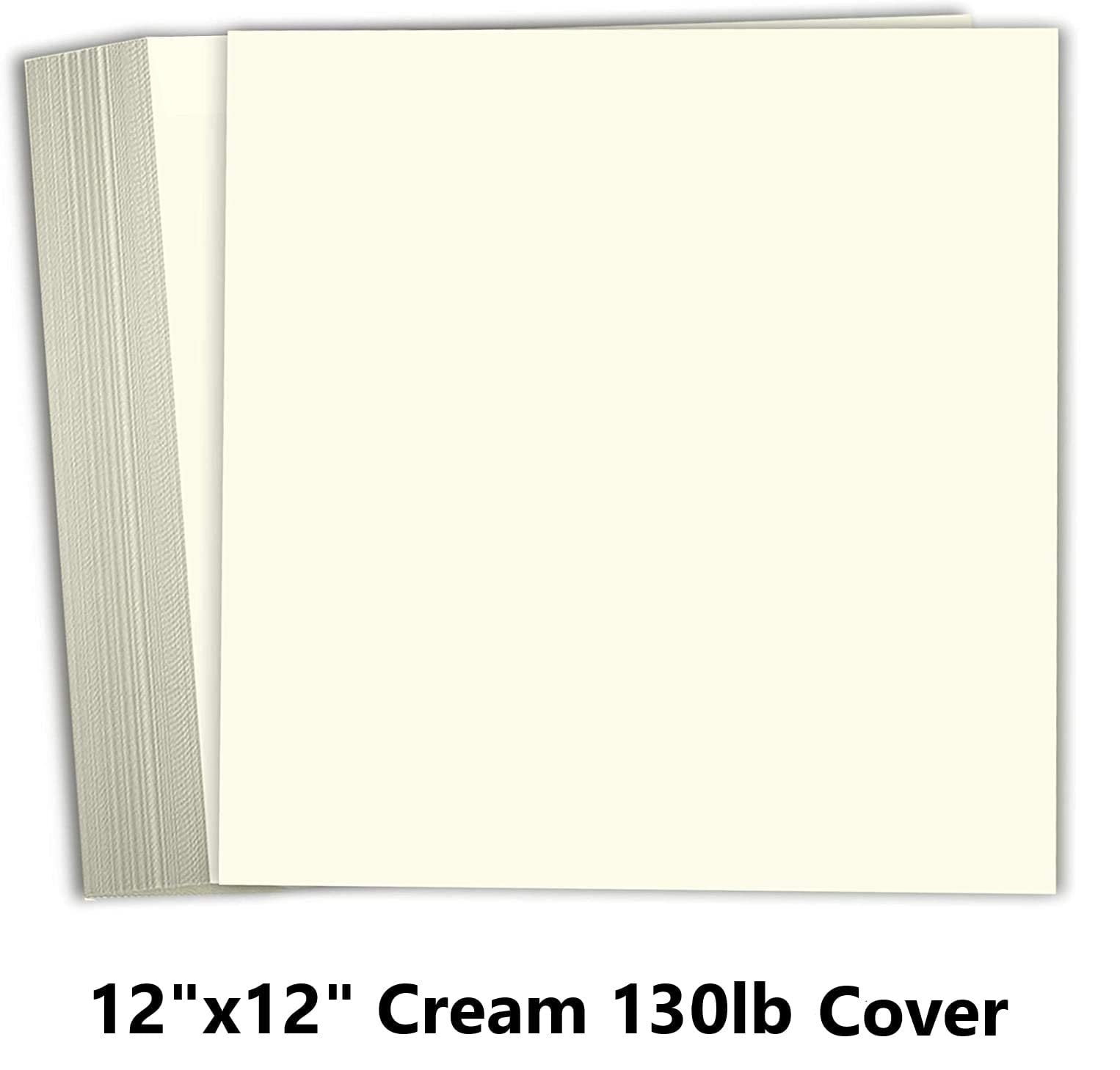 Hamilco Card Stock Scrapbook Paper 12x12 Cream Colored Cardstock Heavyweight 130lb Cover – 25 Pack