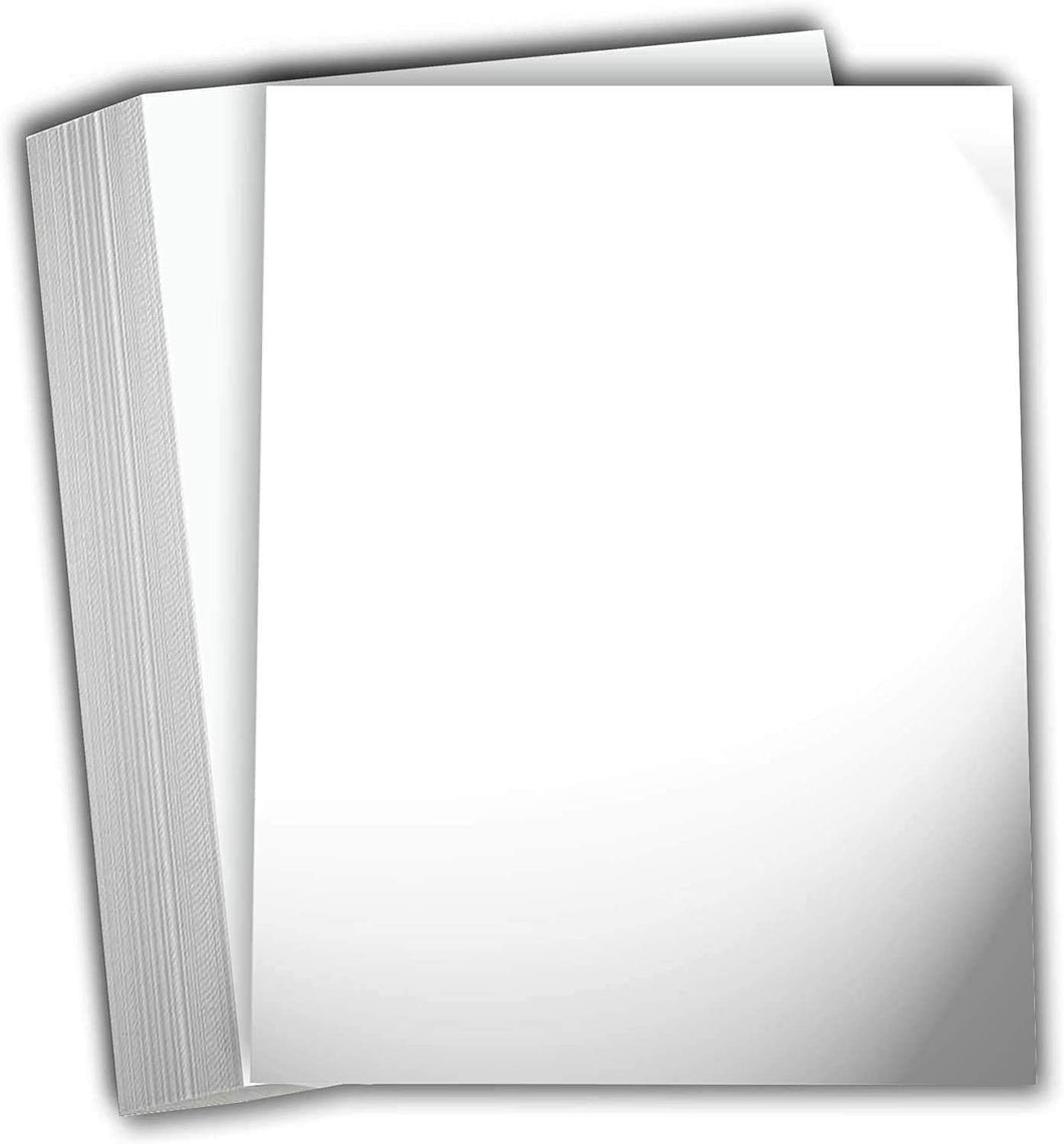 Hamilco White Glossy Cardstock Paper - 8 1/2 x 11