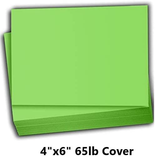 Hamilco Colored Scrapbook Cardstock Paper 4x6 Card Stock Paper 65 lb Cover 100 Pack (Green Apple) - Hamilco.com
