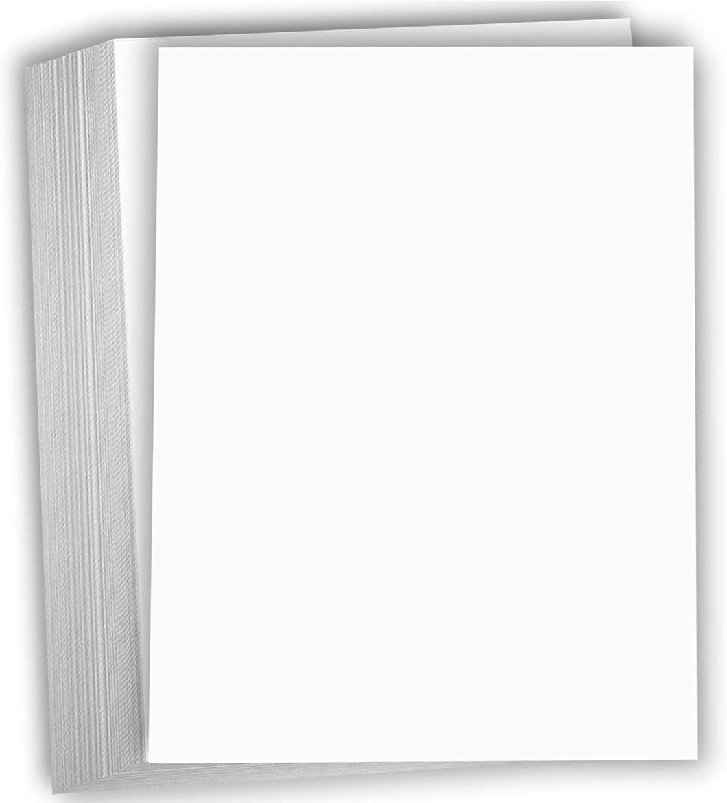 Hamilco White Cardstock Thick Paper 8 1/2 x 11 Blank Heavy Weight 100 lb  Cover Card Stock - for Brochure Award and Stationery Printing 50 Pack
