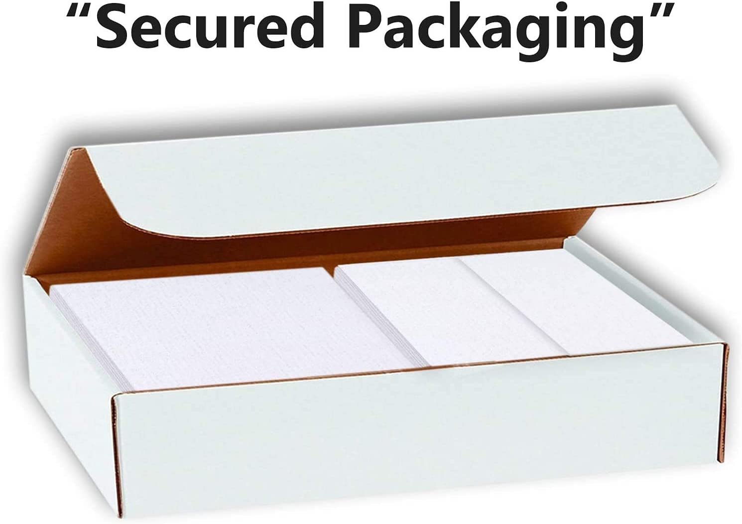 Hamilco Blank Cards and Envelopes - Flat 5" x 7" Linen White Cardstock Thick Paper 100lb Cover 100 Pack - Hamilco.com