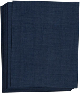 Hamilco Colored Cardstock Scrapbook Paper 8.5x11 Linen Textured Color Card Stock Paper Denim Blue 80 lb Cover 50 Pack