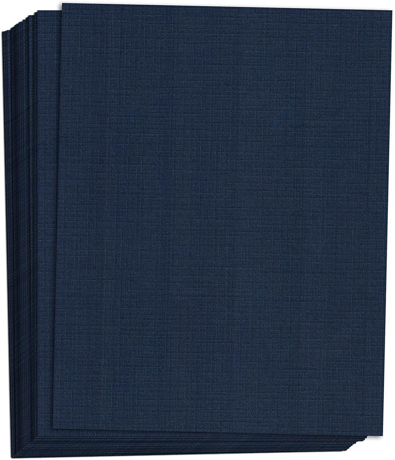 Hamilco Colored Cardstock Scrapbook Paper 8.5x11 Linen Textured Color Card Stock Paper Denim Blue 80 lb Cover 50 Pack - Hamilco.com