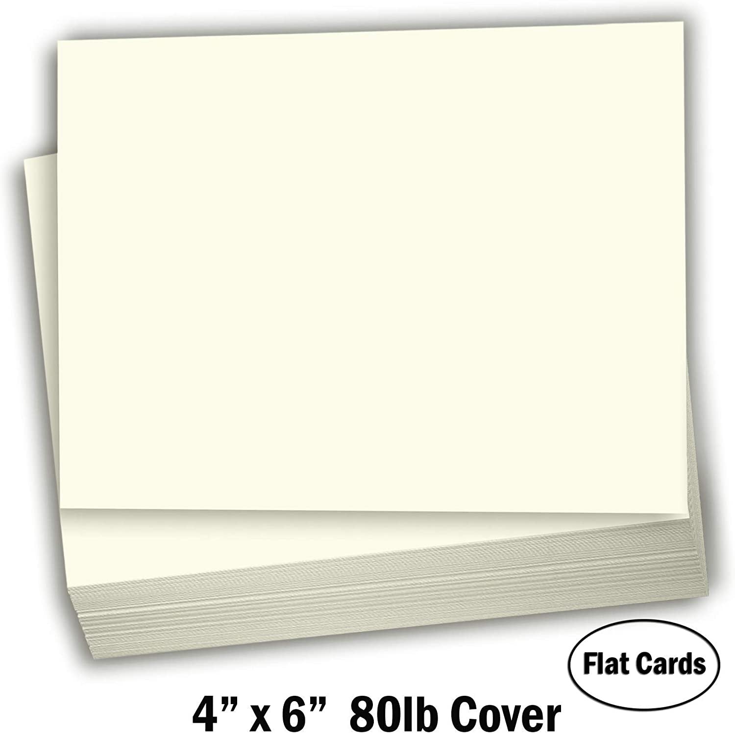 Hamilco Cream Colored Cardstock Thick Paper - Blank Index Flash Note & Post Cards - Greeting Invitations Stationary 4 X 6" Heavy Weight 80 lb Card Stock for Printer - 100 Pack - Hamilco.com