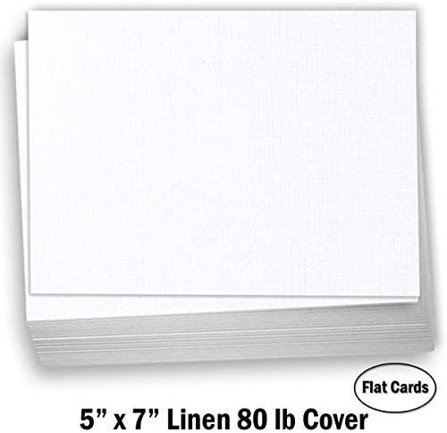 Hamilco 5x7 White Linen Textured Cardstock Paper Blank Index Cards Flat Card Stock 80lb Cover – 100 Pack - Hamilco.com