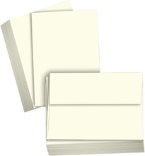 Hamilco Blank Cards and Envelopes - Flat 4.5" x 6.25" A6 Cream Cardstock Paper 80 lb Card Stock for Printer -100 Pack