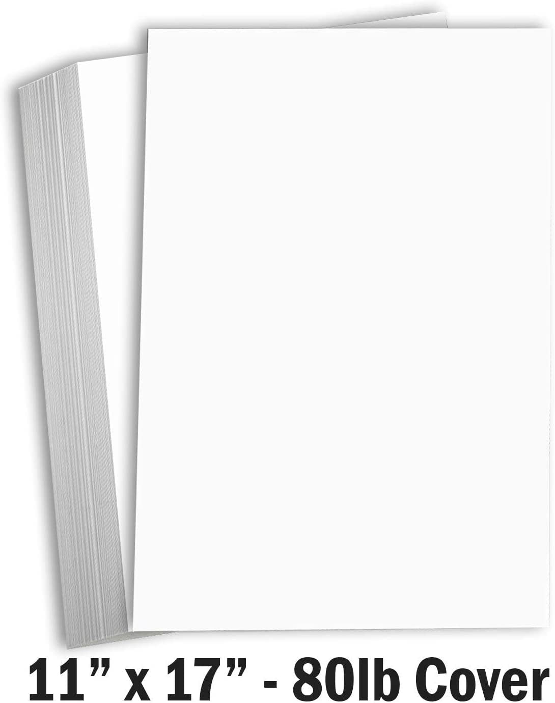 Hamilco White Cardstock Thick 11x17 Paper - Heavy Weight 80 lb Cover Card Stock 25 Pack - Hamilco.com