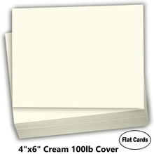 Hamilco Cream Colored Cardstock Thick Paper - Blank Index Flash Note & Post Cards - Greeting Invitations Stationary 4 X 6" Heavy Weight 100 lb Card Stock for Printer - 100 Pack