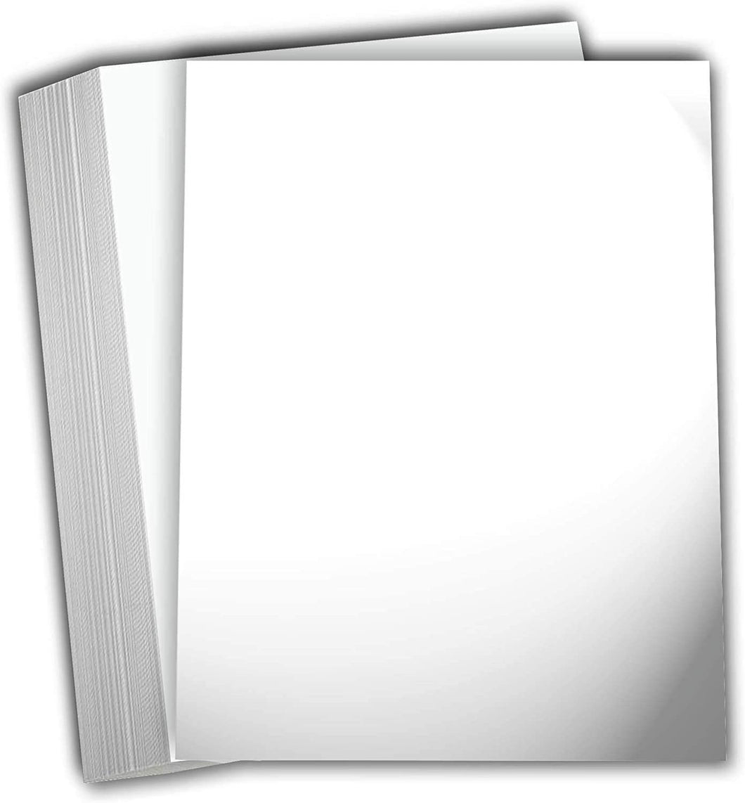 Hamilco White Glossy Cardstock Paper 8 1/2 x 11 100 lb Cover Card Sto –