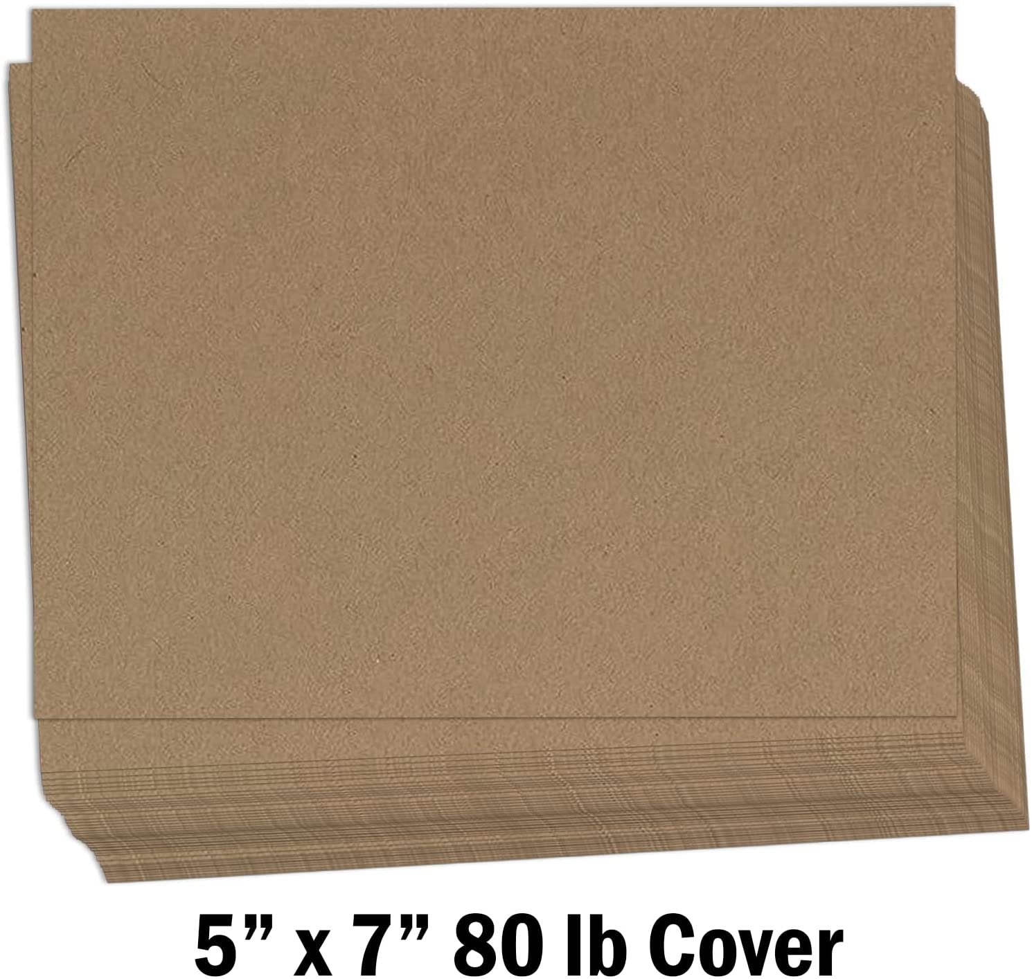 Hamilco Brown Colored Kraft Cardstock Paper - Flat 5 x 7" Heavy Weight 80 lb Cover Card Stock - 100 Pack - Hamilco.com
