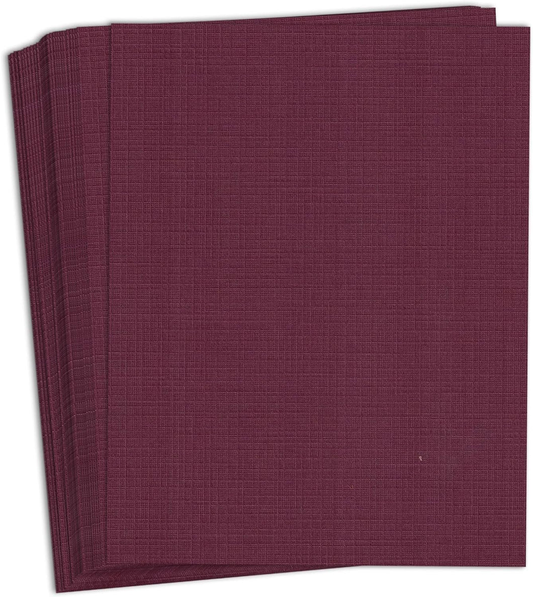 Hamilco Burgandy Linen Textured Cardstock Thick Paper - 11 x 17