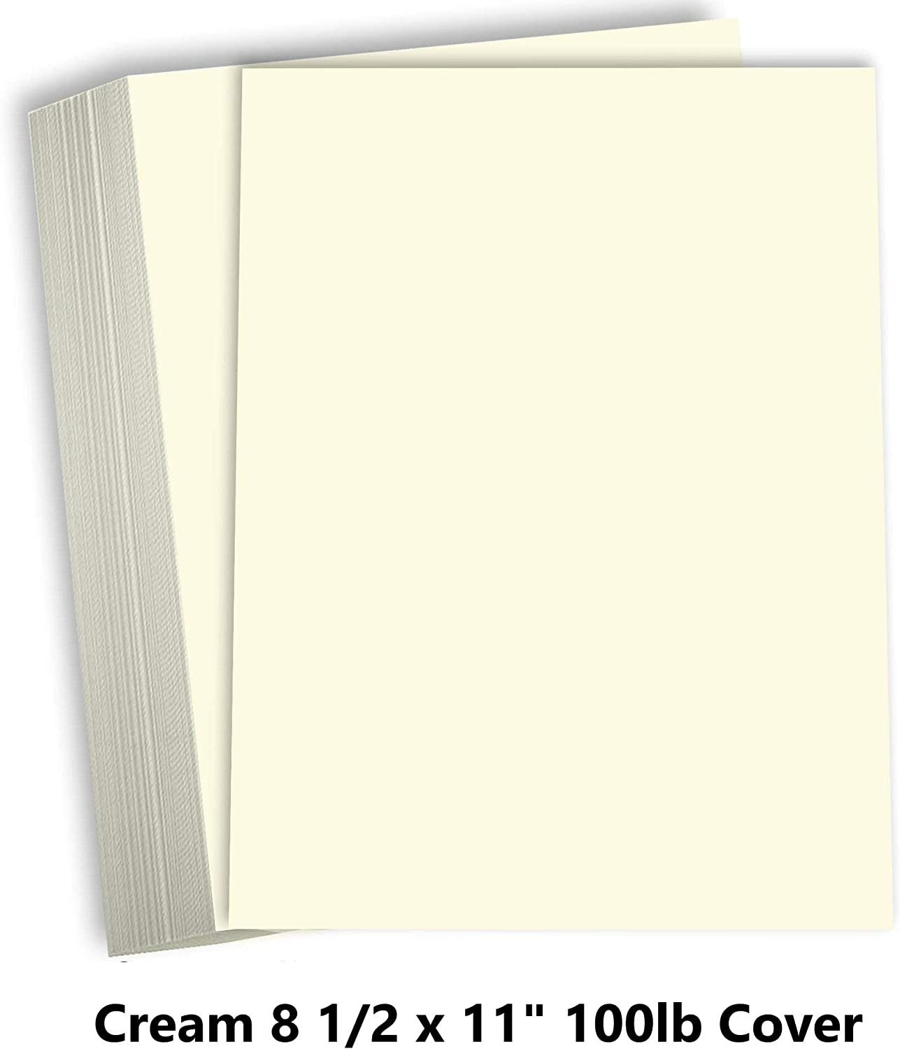 Hamilco Cream Colored Cardstock Thick Paper - 8 1/2 x 11" Heavy Weight 100 lb Cover Card Stock for Printer - 50 Pack