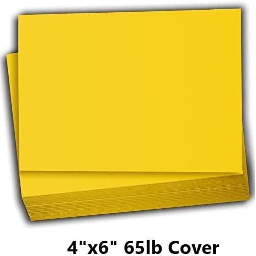 Hamilco Colored Scrapbook Cardstock Paper 4x6 Card Stock Paper 65 lb Cover 100 Pack (Dandelion Yellow)