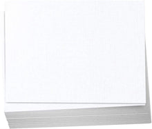 Hamilco White Linen Cardstock Paper - Flat 4.5x6.25" A6 Blank Index Cards Card Stock 80lb Cover 100 Pack