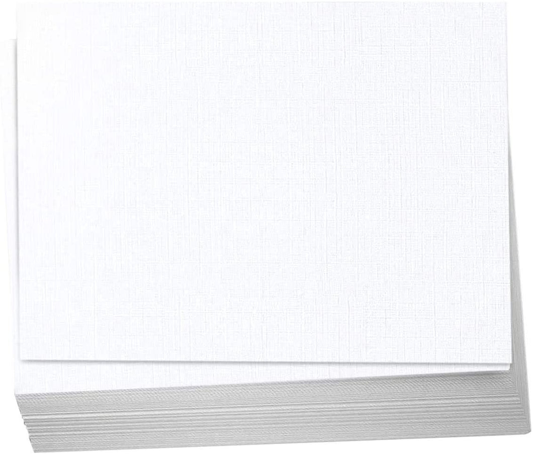 Hamilco White Linen Cardstock Paper - Flat 4.5x6.25 A6 Blank Index Ca –