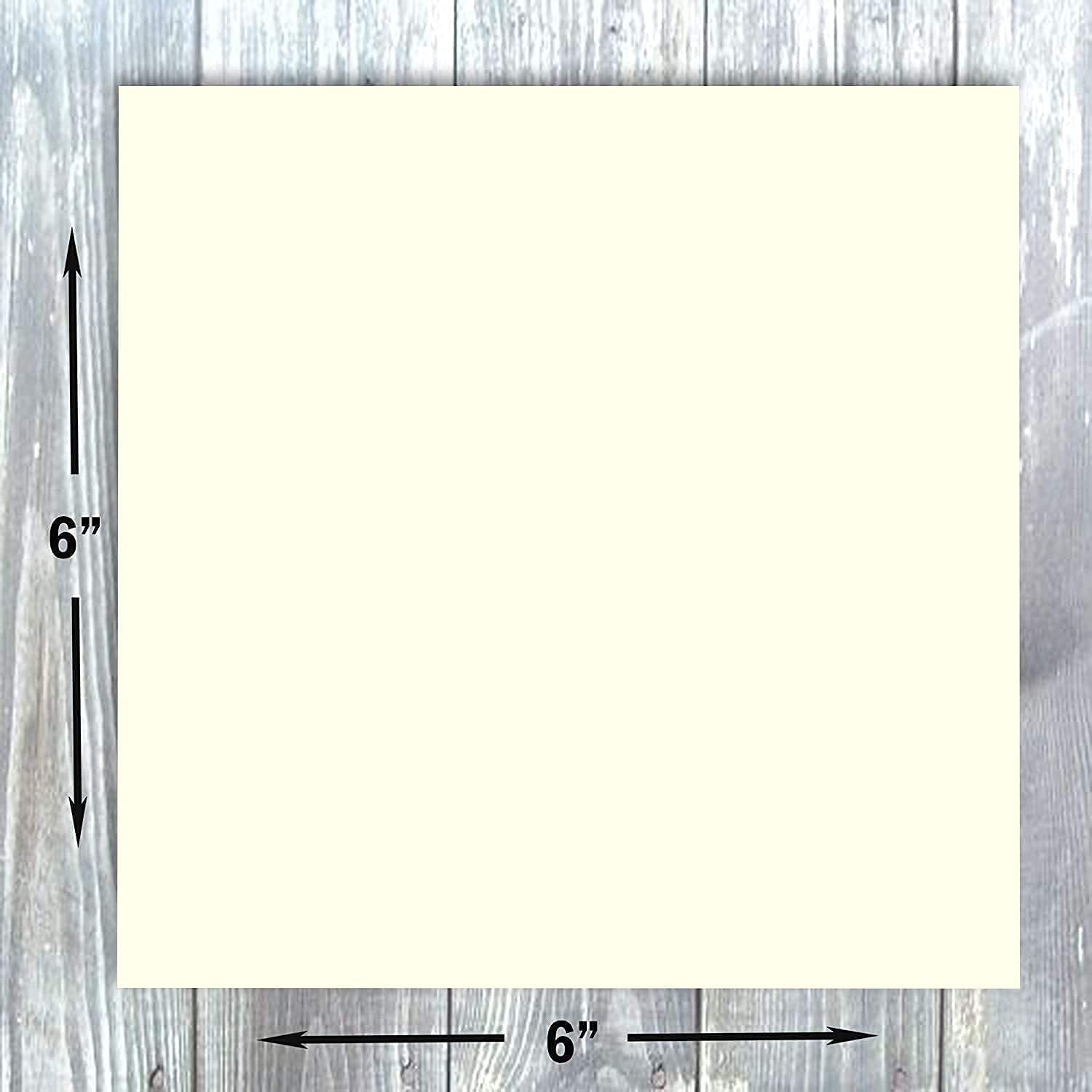 Hamilco 6x6 Cream White Scrapbook Cardstock Paper 80lb Cover Card Stock 100 Pack - Hamilco.com