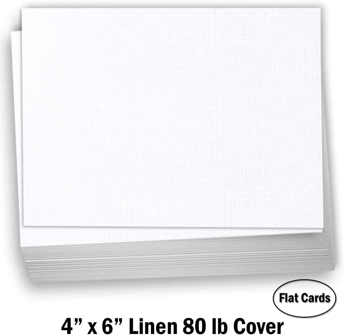 Hamilco White Linen Cardstock Paper Flat 4x6 Blank Index Cards Card Stock 80lb Cover 100 Pack - Hamilco.com
