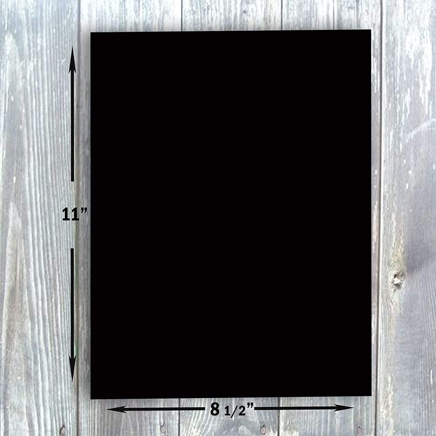 Hamilco Black Colored Cardstock Thick Paper - 8 1/2 x 11" Heavy Weight 80 lb Cover Card Stock - for Scrapbook Craft Calligraphy or Chalkboard Papers for Printer 100 Pack - Hamilco.com