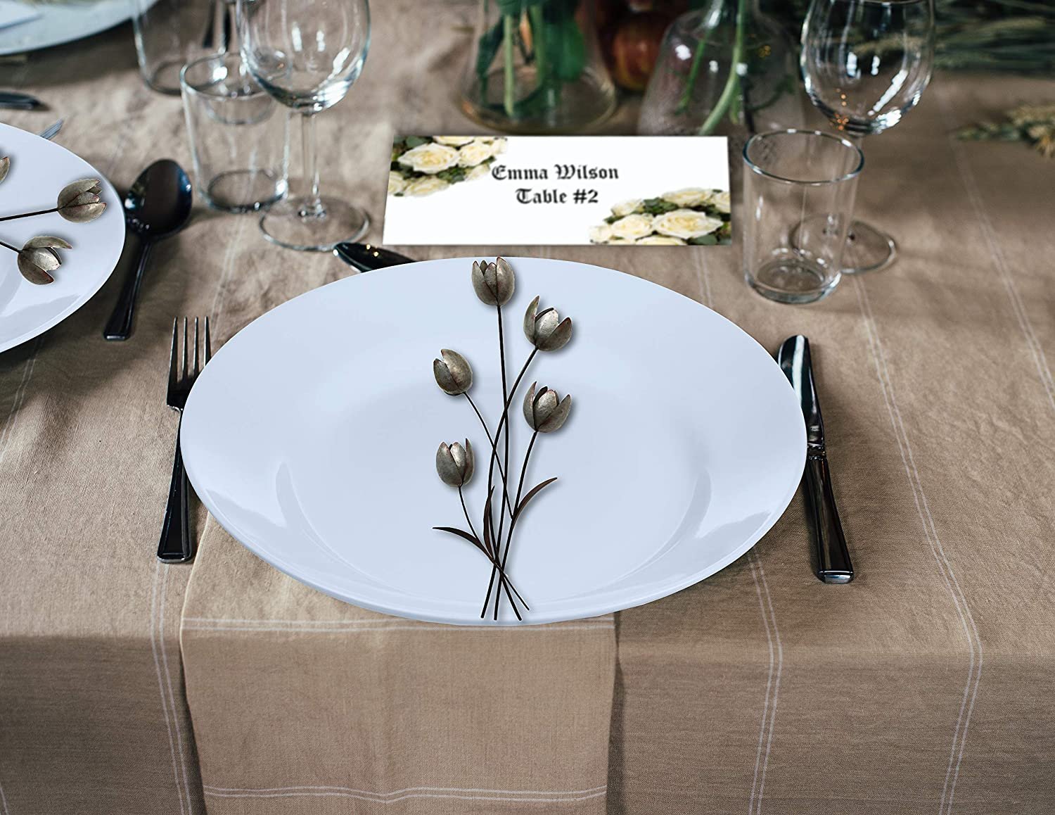 Hamilco Blank Tent Name Place Table Cards 3 1/2" x 11" Folded Card Stock - White Cardstock Paper 80lb Cover - 100 Pack - Hamilco.com