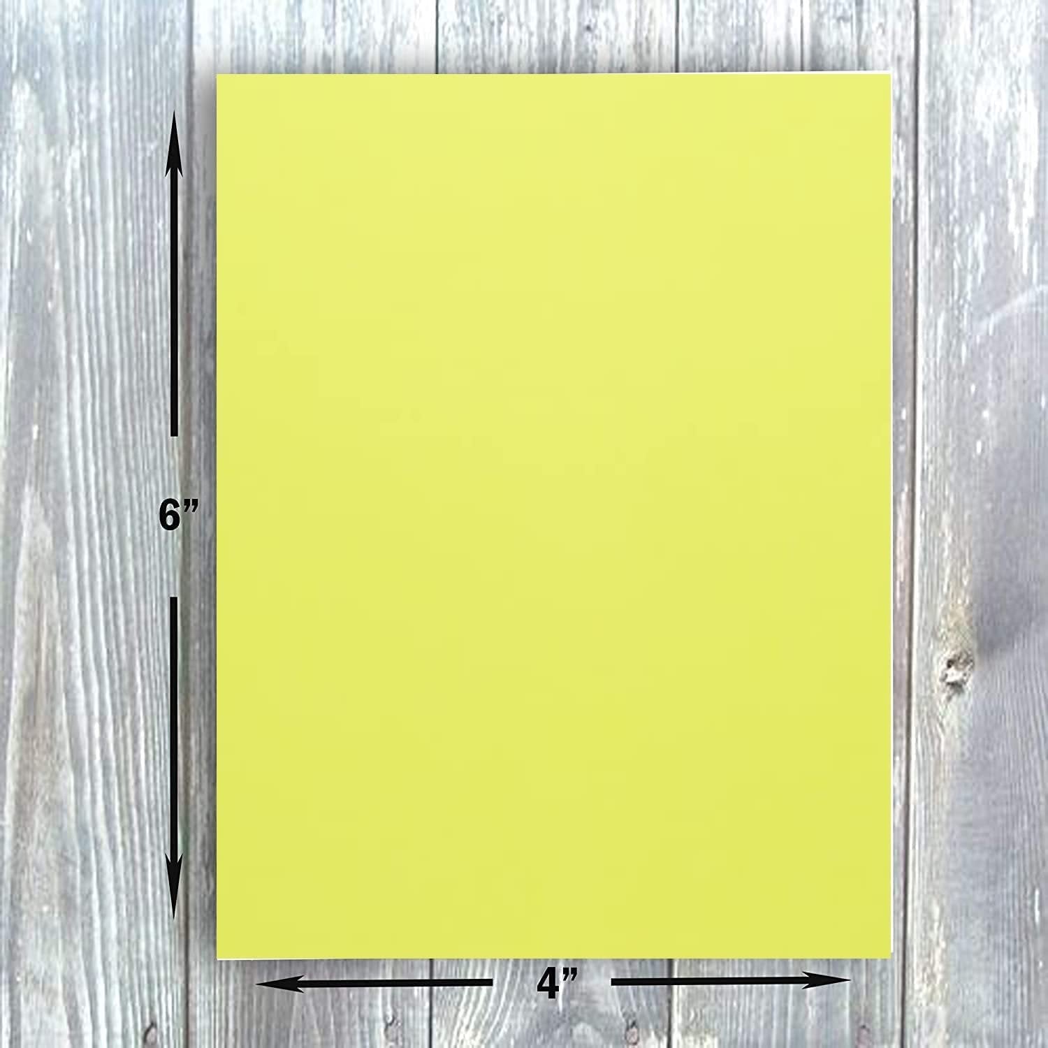 Hamilco Colored Scrapbook Cardstock Paper 4x6 Card Stock Paper 65 lb Cover 100 Pack (Fresh Lemon) - Hamilco.com