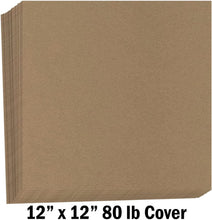 Hamilco Brown Colored Kraft Cardstock Scrapbook Paper 12x12 Heavy Weight 80 lb Cover – 25 Pack