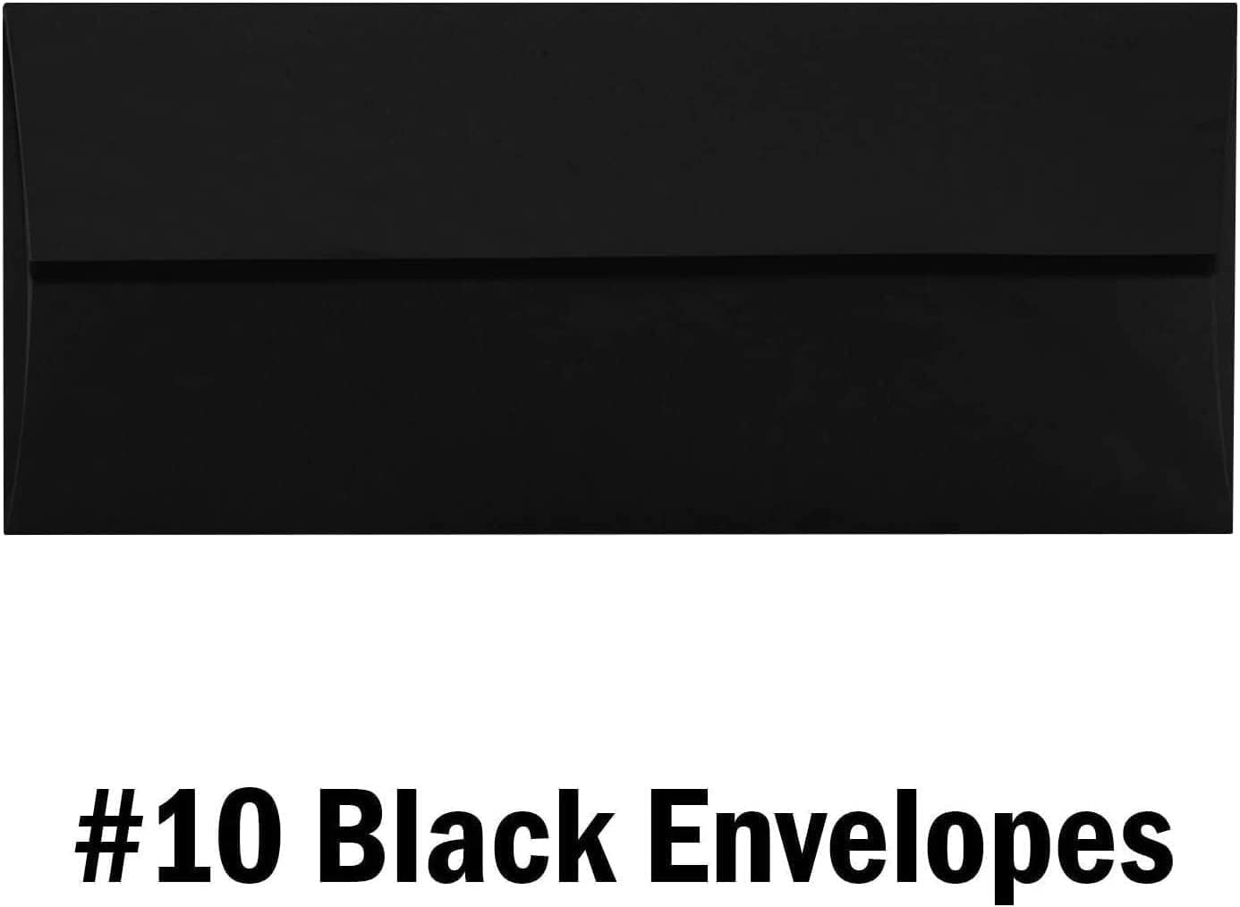 Hamilco Black Business Mailing Envelopes #10 4 1/8 x 9 1/2" 50 Pack
