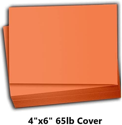 Hamilco Colored Scrapbook Cardstock Paper 4x6 Card Stock Paper 65 lb Cover 100 Pack (Flower Orange) - Hamilco.com