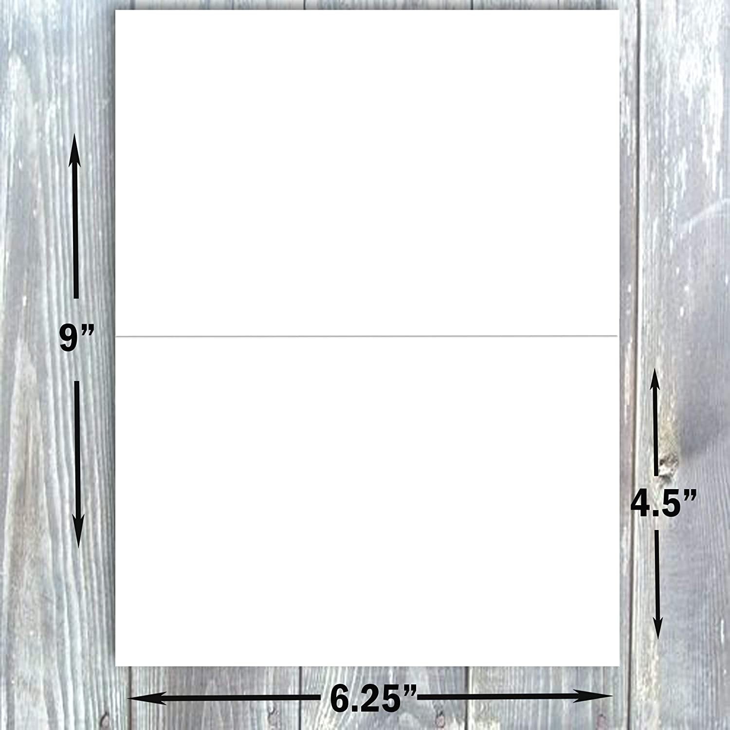 Hamilco Blank Cards and Envelopes White Cardstock Paper 4.5" x 6.25" A6 Folded Cards with Envelopes 100 Pack - Hamilco.com