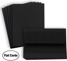 Hamilco Black Colored Cardstock Thick paper - Blank Note Greeting Invitations & Index Cards - Flat 4.5" x 6.25" A6 Heavy Weight 80 lb Scrapbook Card Stock (100 Pack with Envelopes)