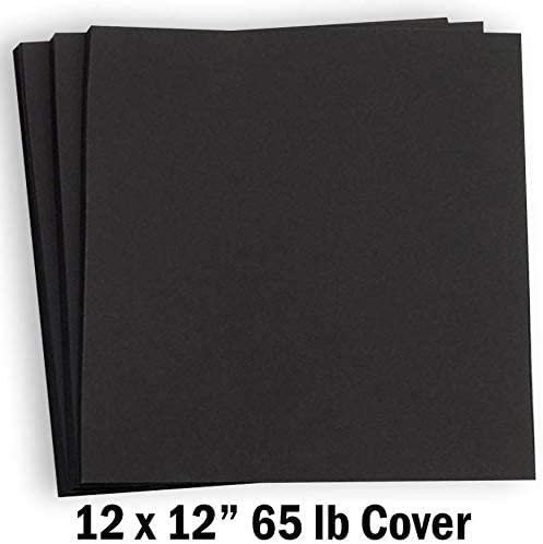 Hamilco Card Stock Scrapbook Paper 12x12 Black Colored 65lb Cardstock – 25 Pack - Hamilco.com
