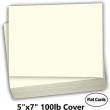 Hamilco Cream Colored Cardstock Thick Paper - Blank Index Flash Note & Post Cards - Greeting Invitations Stationary - Flat 5 X 7" Heavy Weight 100 lb Card Stock for Printer – 100 Pack