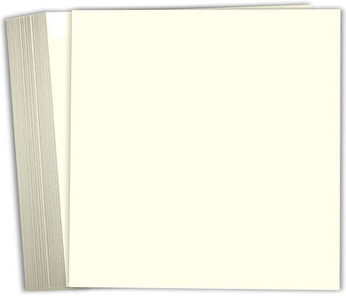Hamilco 8x8 Cream White Scrapbook Cardstock Paper 100lb Cover Card Stock 100 Pack