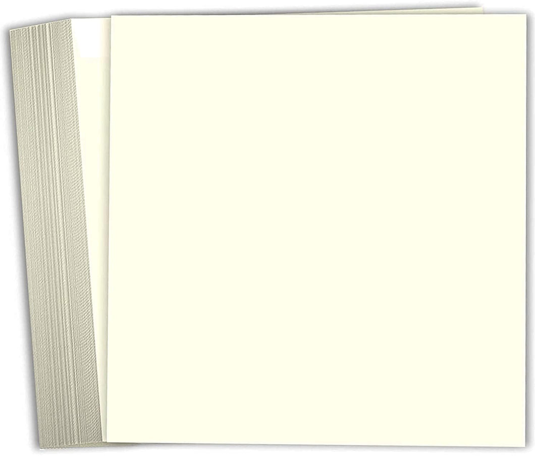 Hamilco 8x8 Cream White Scrapbook Cardstock Paper 100lb Cover Card Stock 100 Pack
