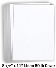 Hamilco White Resume Linen Textured Cardstock Paper – 8 1/2 x 11" Blank Thick Heavy Weight 80 lb Cover Card Stock for Printer - 50 Pack (Bright White)