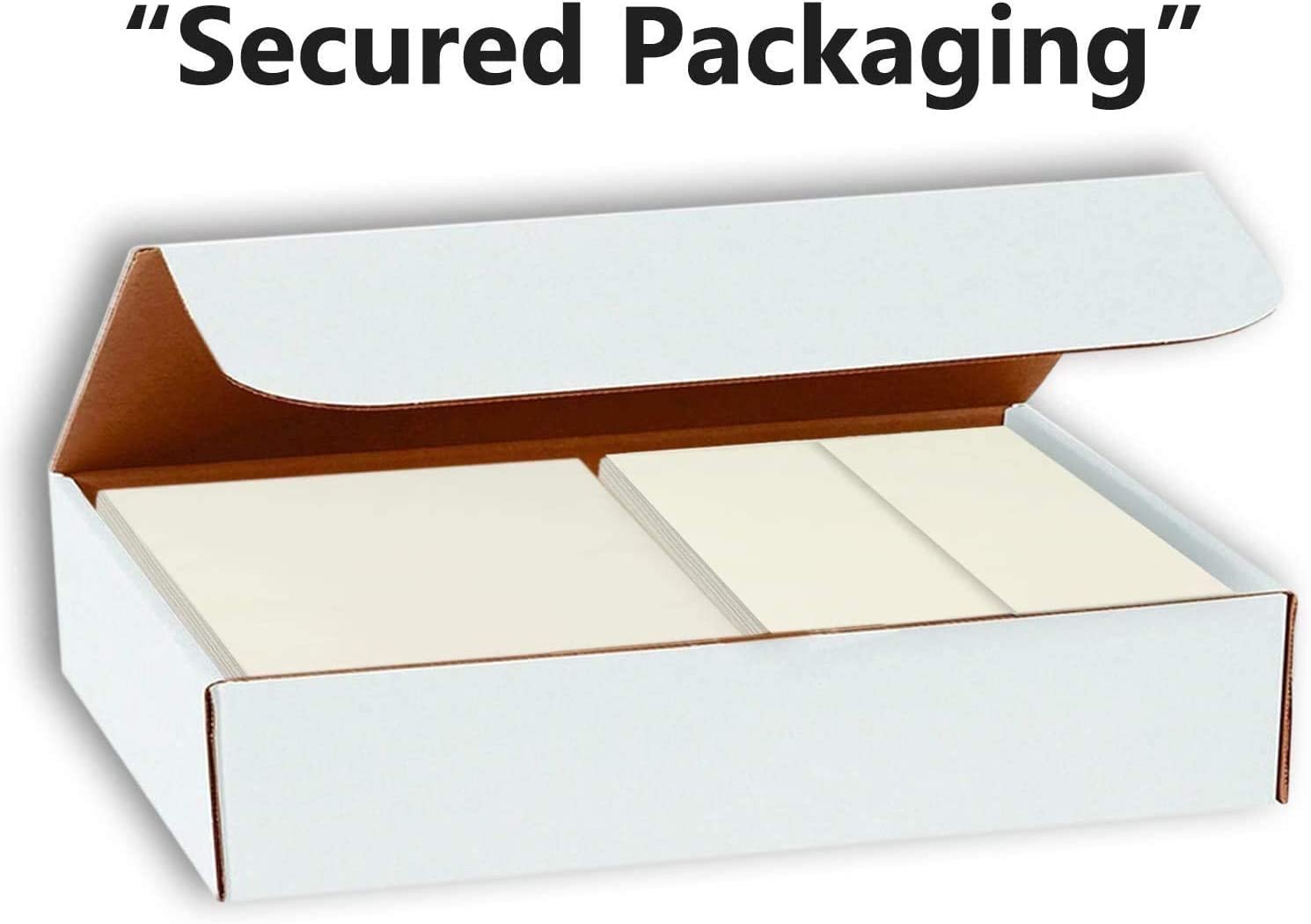 Hamilco Card Stock Blank Note Cards with Envelopes Flat 5" x 7" Cream Cardstock Paper 100lb Cover - 100 Pack