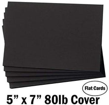Hamilco Black Colored Cardstock Thick paper - Blank Note Greeting Invitations & Index Cards with Envelopes - Flat 5 x 7" Heavy Weight 80 lb Scrapbook Chalkboard Card Stock - 100 Pack