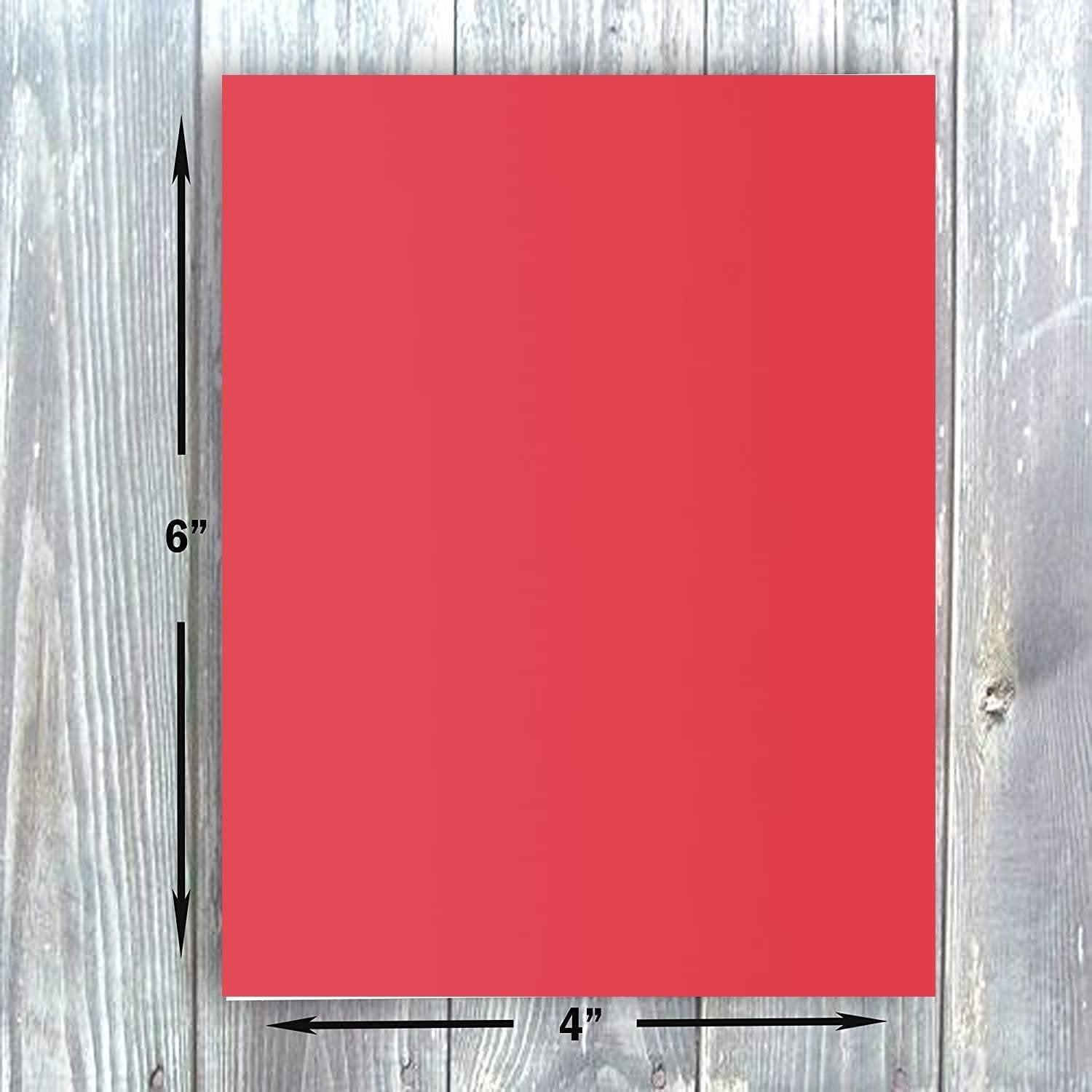 Hamilco Colored Scrapbook Cardstock Paper 4x6 Card Stock Paper 65 lb Cover 100 Pack (Punch Red)