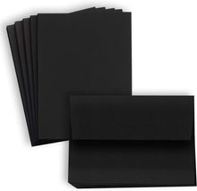 Hamilco Card Stock Blank Cards with Envelopes - Flat 4x6 Black Colored Cardstock Paper and Envelope Set 80 lb Cover 100 Pack