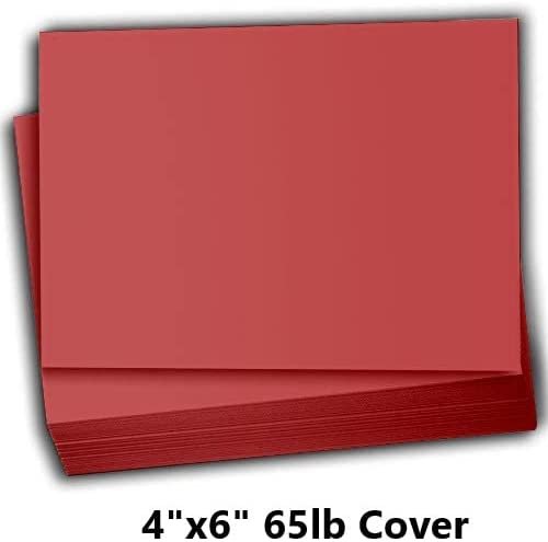 Hamilco Colored Scrapbook Cardstock Paper 4x6 Card Stock Paper 65 lb Cover 100 Pack (Crimson Red)