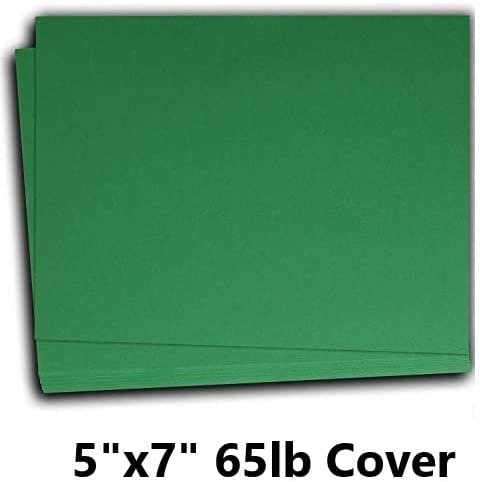 Hamilco Colored Scrapbook Cardstock Paper 5x7 Card Stock Paper 65 lb Cover 100 Pack (Brilliant Green) - Hamilco.com