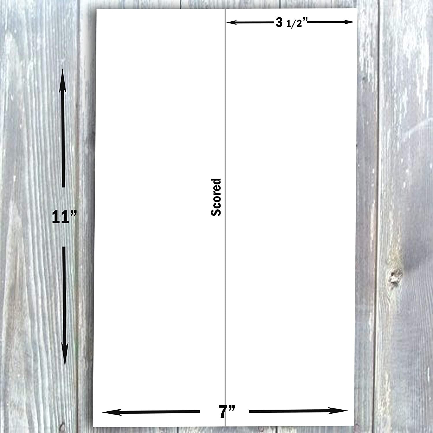Hamilco Blank Tent Name Place Table Cards 3 1/2" x 11" Folded Card Stock - White Cardstock Paper 80lb Cover - 100 Pack - Hamilco.com