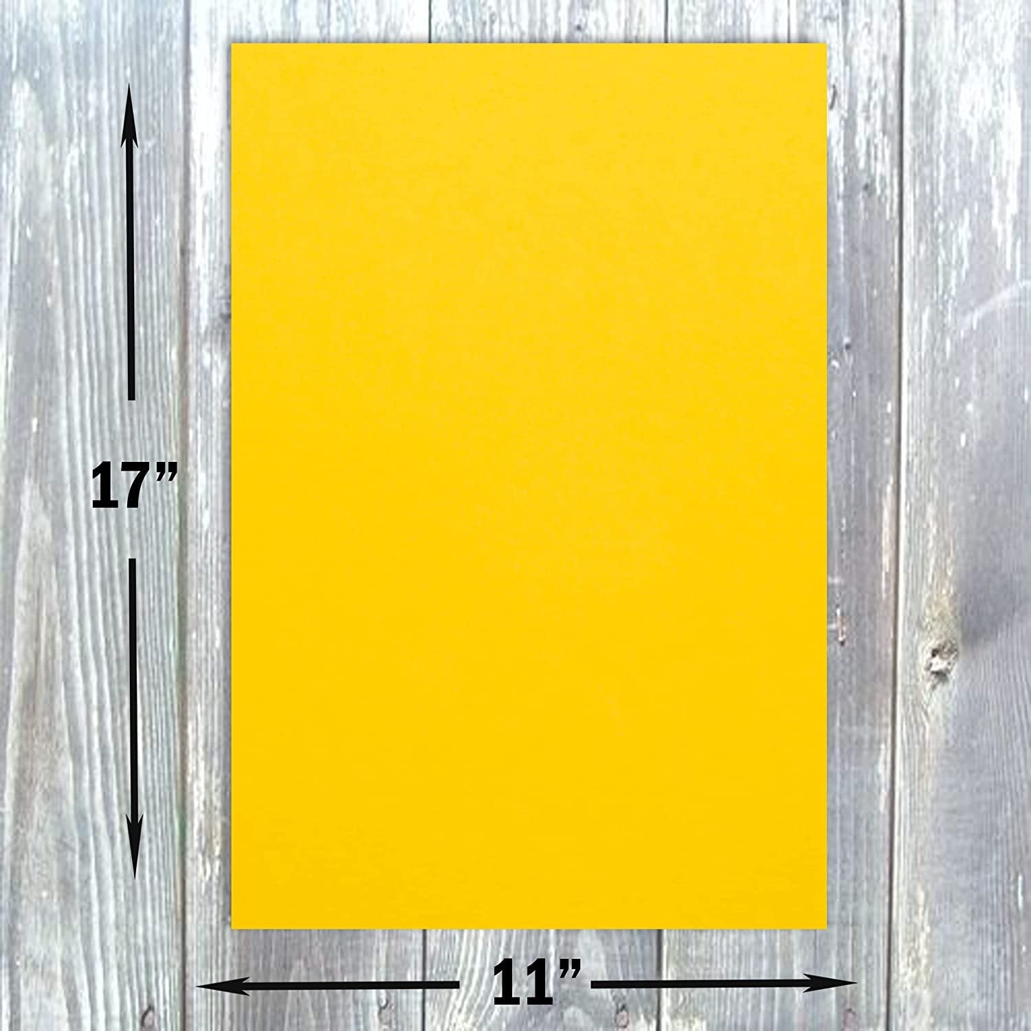 Hamilco Colored Cardstock Scrapbook Paper 11" x 17" Dandelion Yellow Color Card Stock Paper 50 Pack - Hamilco.com