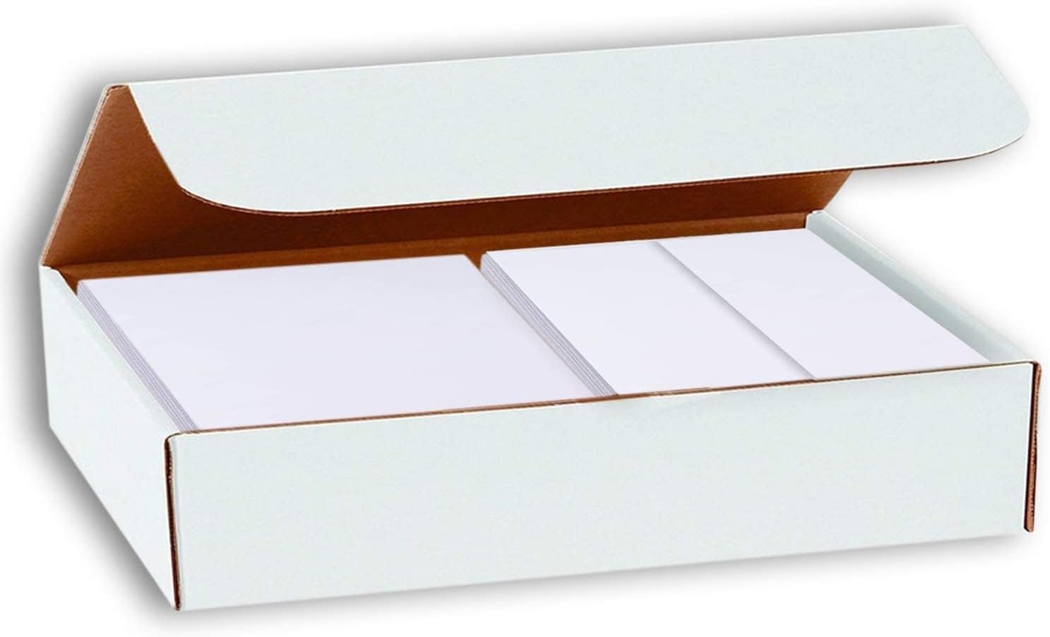 Hamilco White Cardstock Thick Paper - Blank Index Flash Note & Post Cards - Greeting Invitations Stationery FLAT 5 1/2 X 8 1/2" Heavy Weight 100 lb Card Stock for Printer (100 pack - with Envelopes)